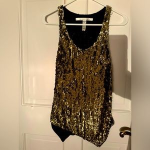 DIANE VON FURSTENBURG Sequin good asymmetrical top